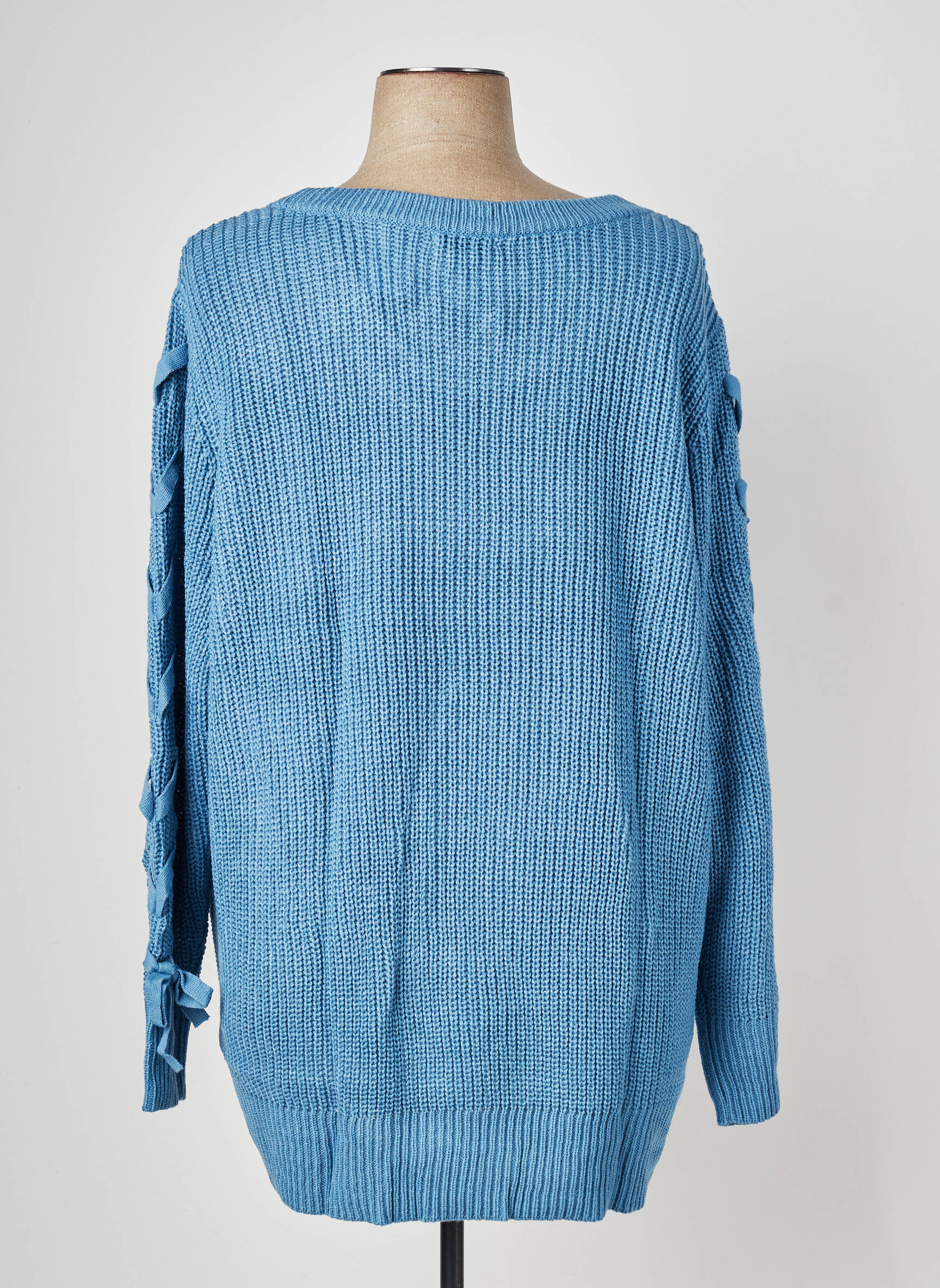 Pull coupe cintrée manches longues bleu SHEEGO femme