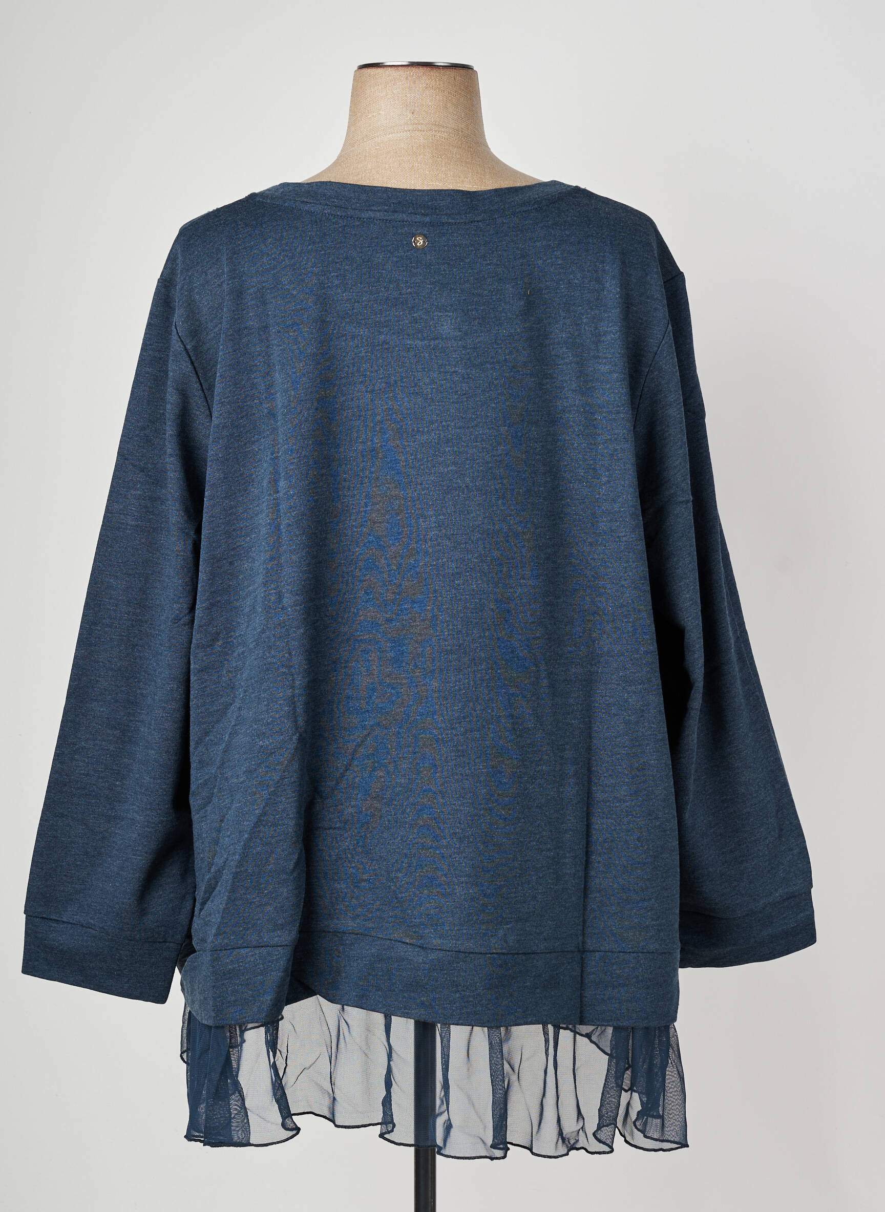 Sweat-shirt manches longues manches longues bleu SHEEGO femme