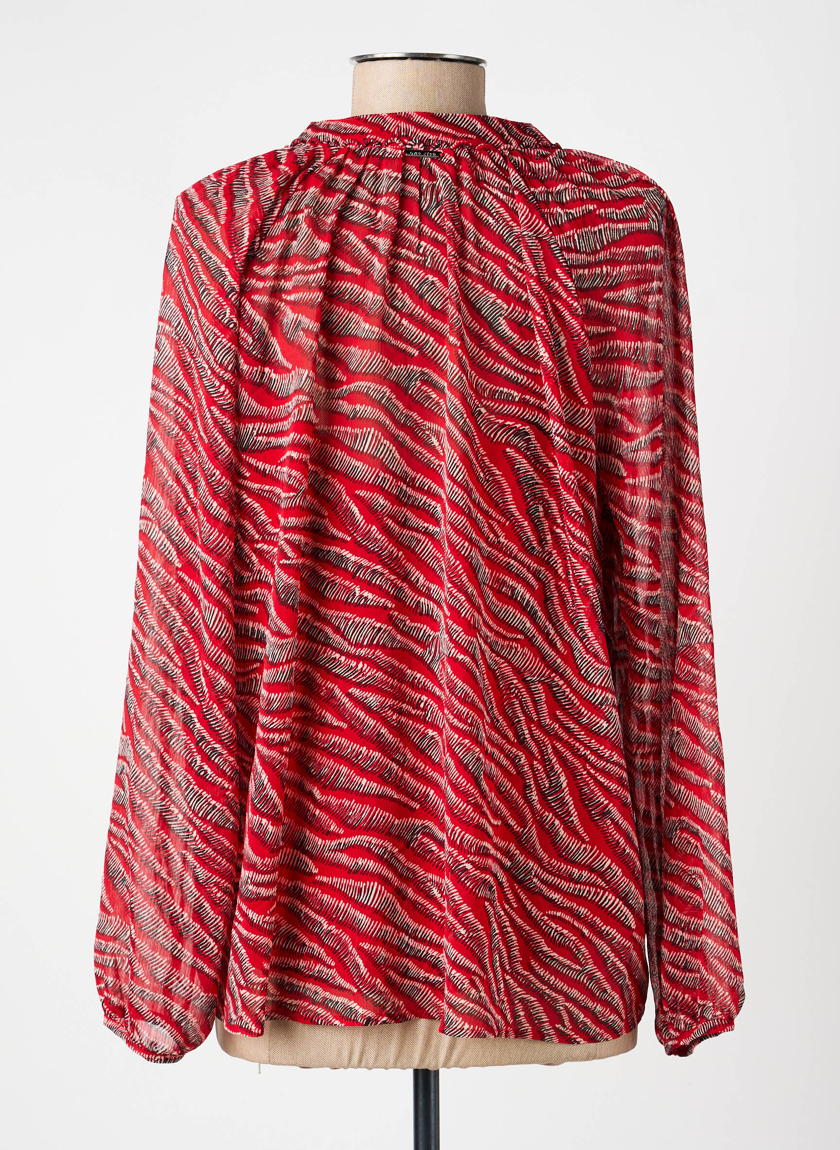 Blouse imprimé fantaisie manches 3/4 rouge ONE STEP femme