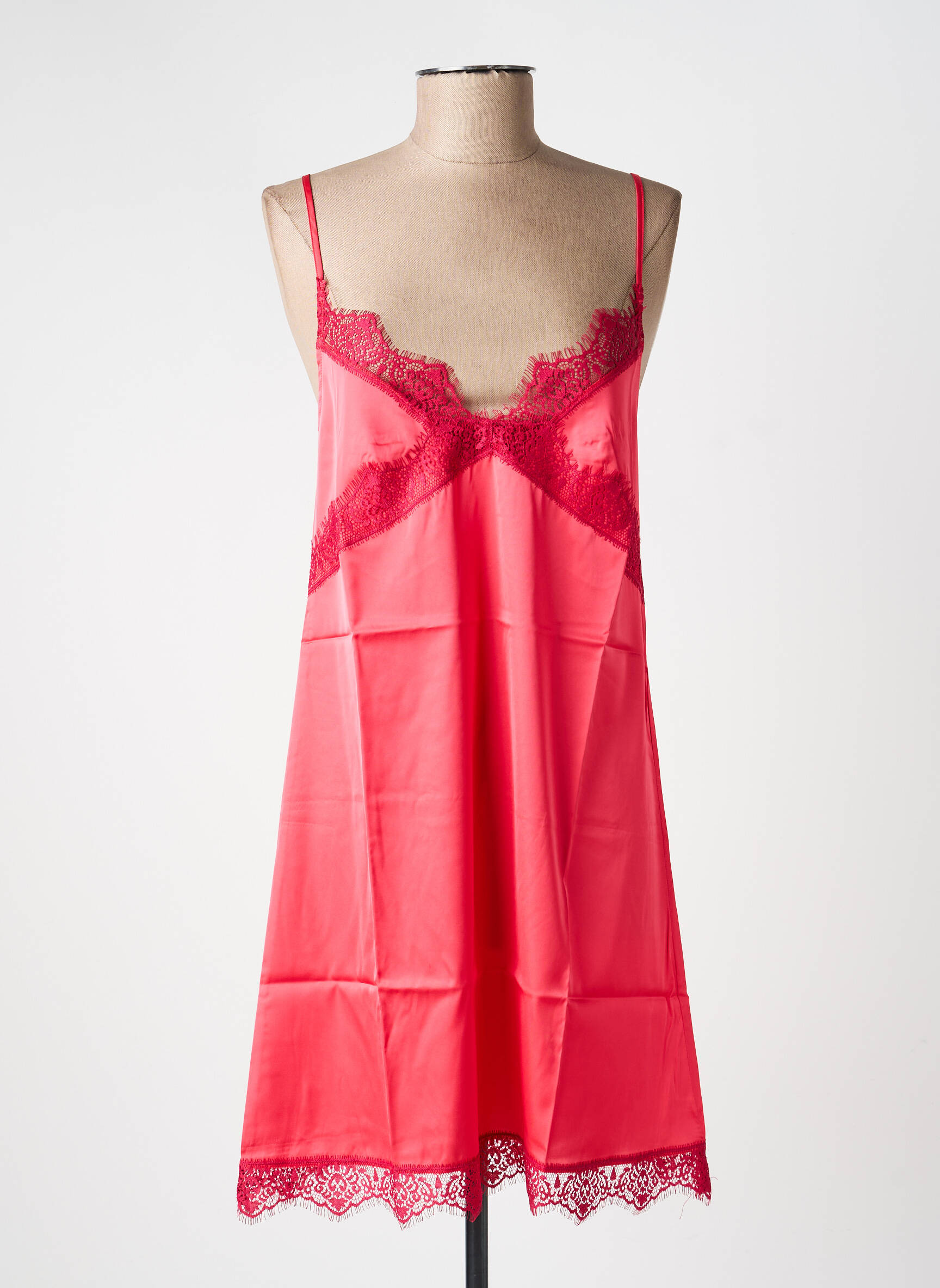 Nuisette/combinette col v rouge VALEGE femme