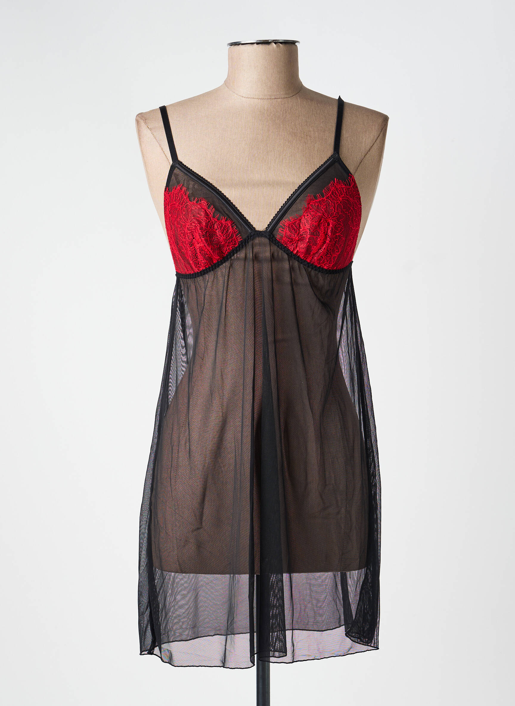 Nuisette/combinette broderie noir VALEGE femme