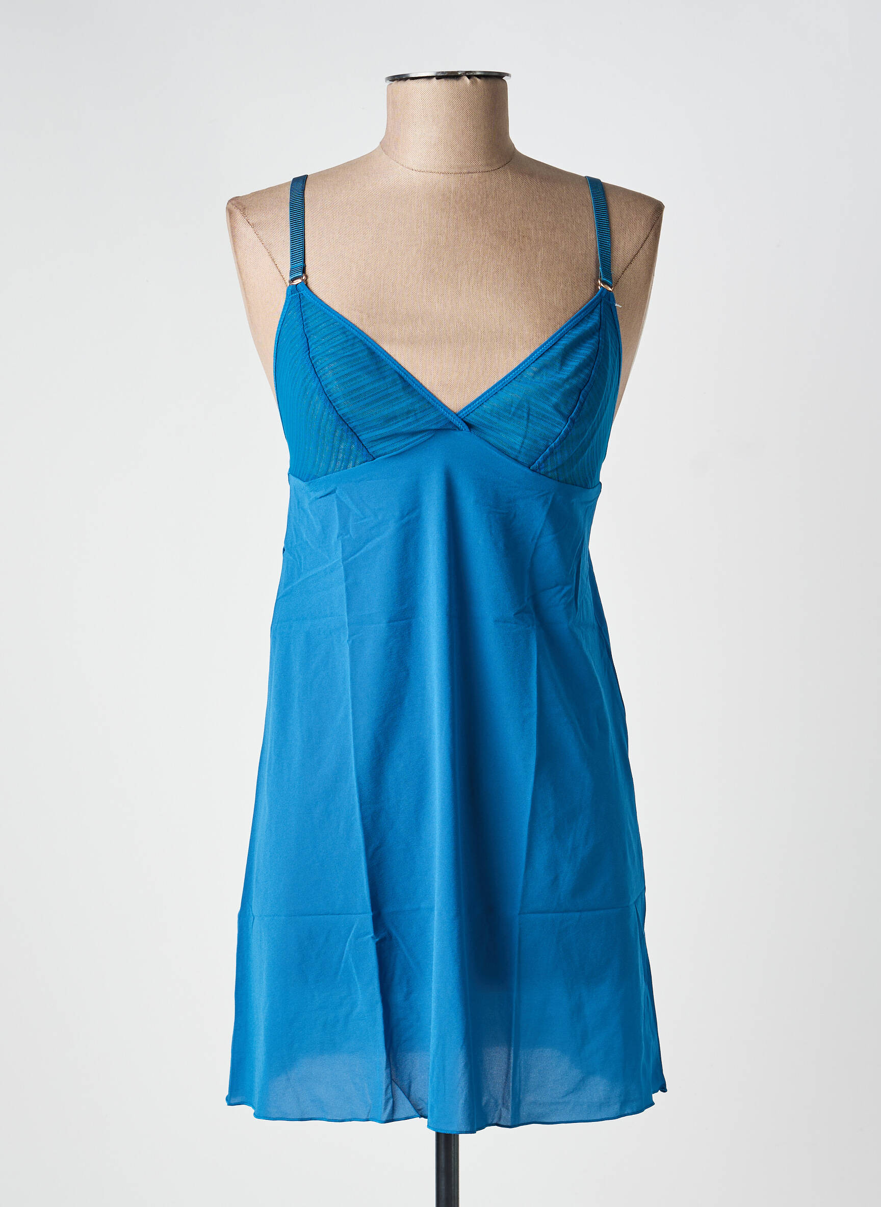 Nuisette/combinette manches bretelles ajustables bleu SIMONE PERELE femme