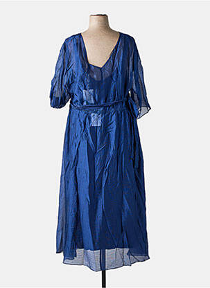 Robe longue manches longues manches longues bleu SHEEGO femme