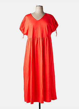 Robe longue manches courtes manches courtes rouge SHEEGO femme