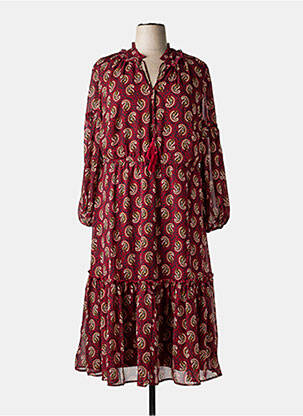 Robe longue manches longues manches longues rouge SHEEGO femme