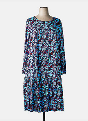 Robe longue manches longues manches longues bleu SHEEGO femme