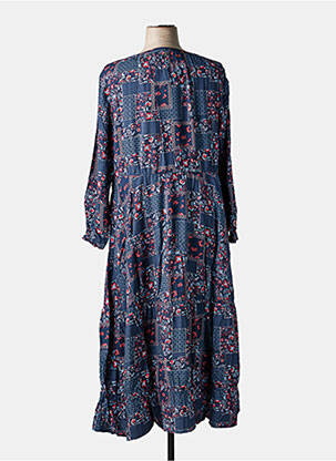 Robe longue imprimé fantaisie manches longues bleu SHEEGO femme