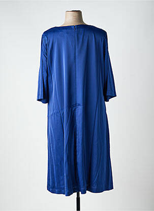 Robe mi-longue coupe fluide manches longues bleu SHEEGO femme