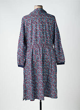 Robe mi-longue coupe fluide manches longues bleu SHEEGO femme