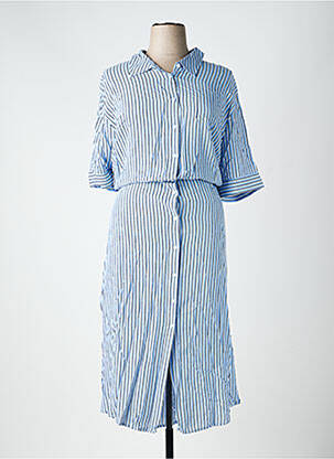 Robe longue manches longues manches longues bleu SHEEGO femme