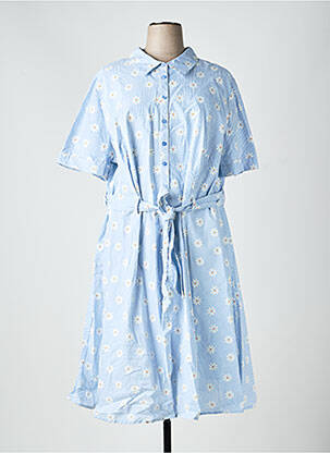 Robe mi-longue manches courtes manches courtes bleu SHEEGO femme