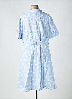 Robe mi-longue manches courtes manches courtes bleu SHEEGO femme