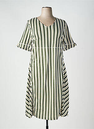 Robe mi-longue manches courtes manches courtes vert SHEEGO femme