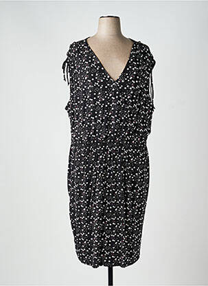 Robe mi-longue manches courtes manches courtes noir SHEEGO femme
