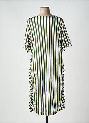 Robe mi-longue coupe fluide manches courtes vert SHEEGO femme