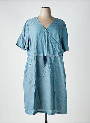 Robe mi-longue manches courtes manches courtes bleu SHEEGO femme