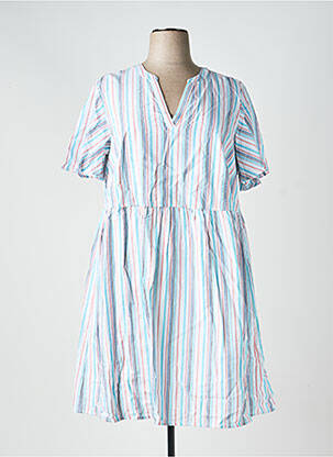 Robe mi-longue manches courtes manches courtes blanc SHEEGO femme