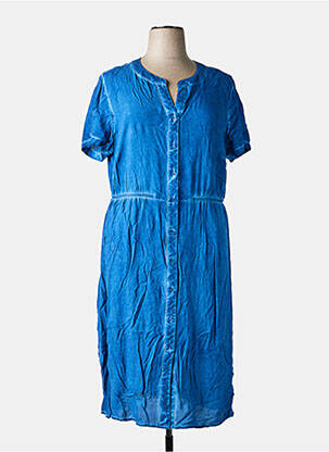 Robe mi-longue manches courtes manches courtes bleu SHEEGO femme