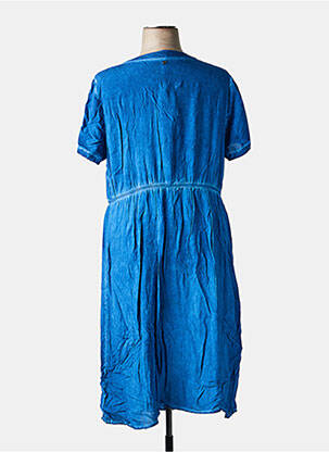 Robe mi-longue manches courtes manches courtes bleu SHEEGO femme