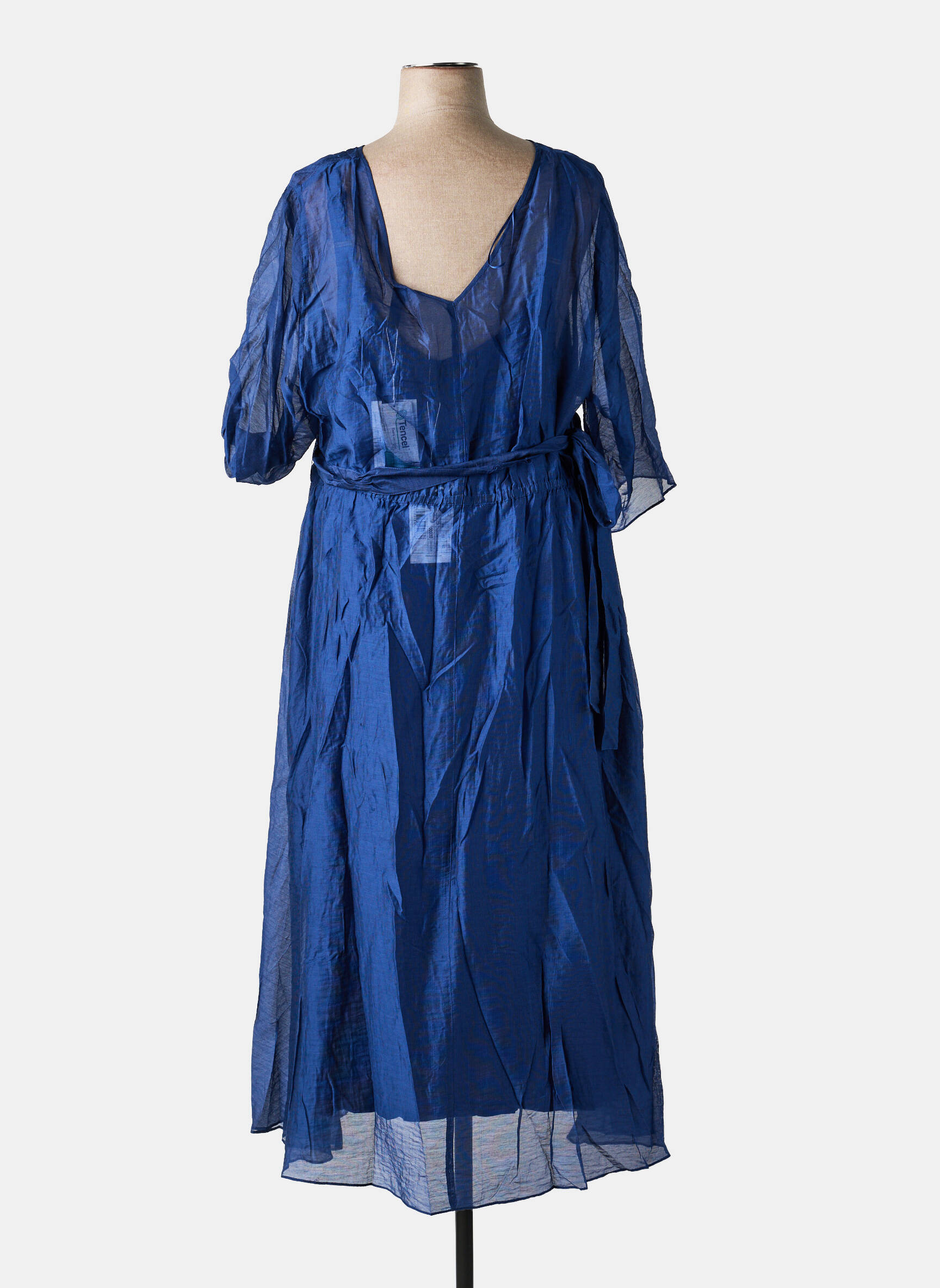 Robe longue manches longues manches longues bleu SHEEGO femme