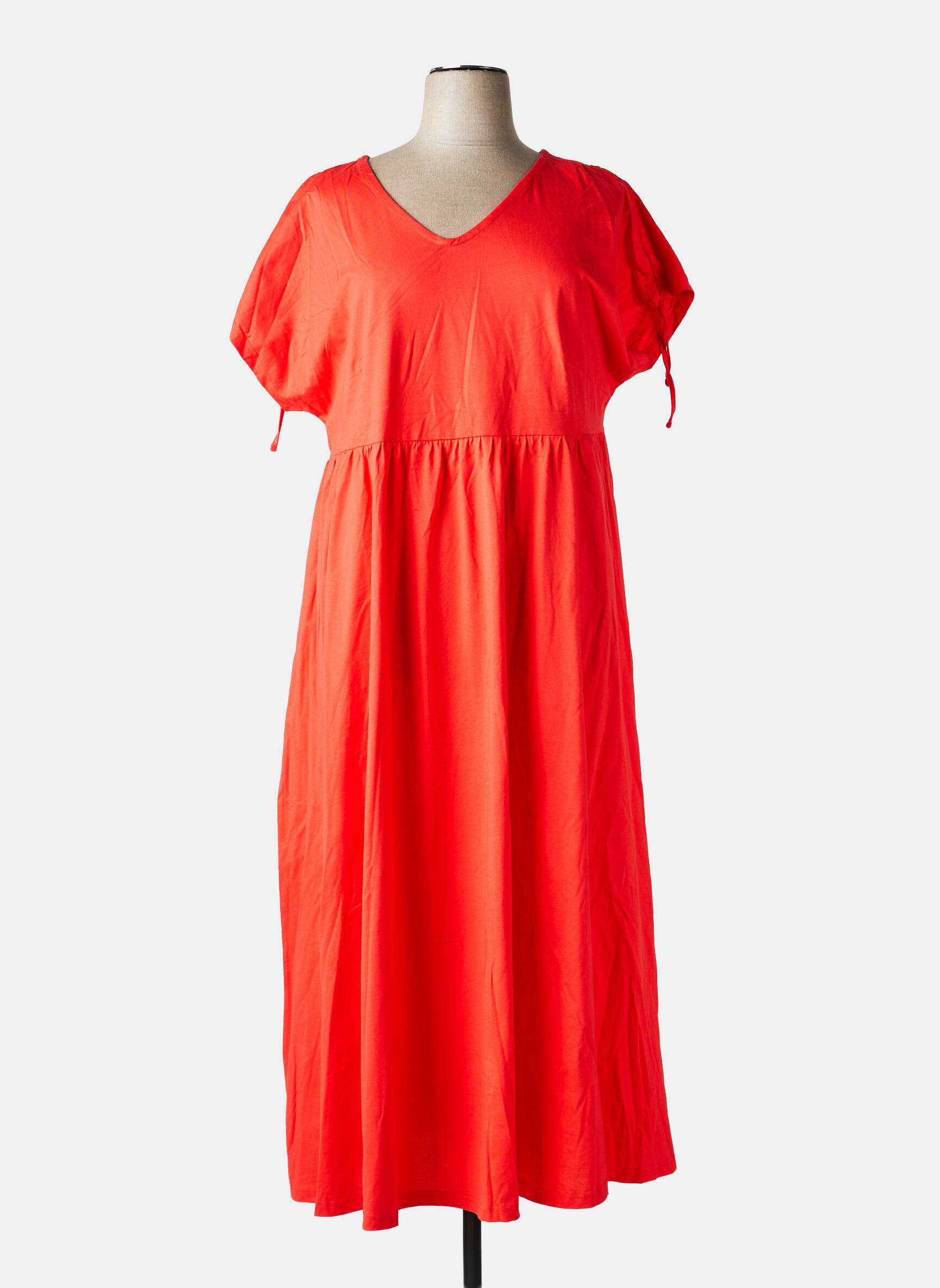 Robe longue manches courtes manches courtes rouge SHEEGO femme