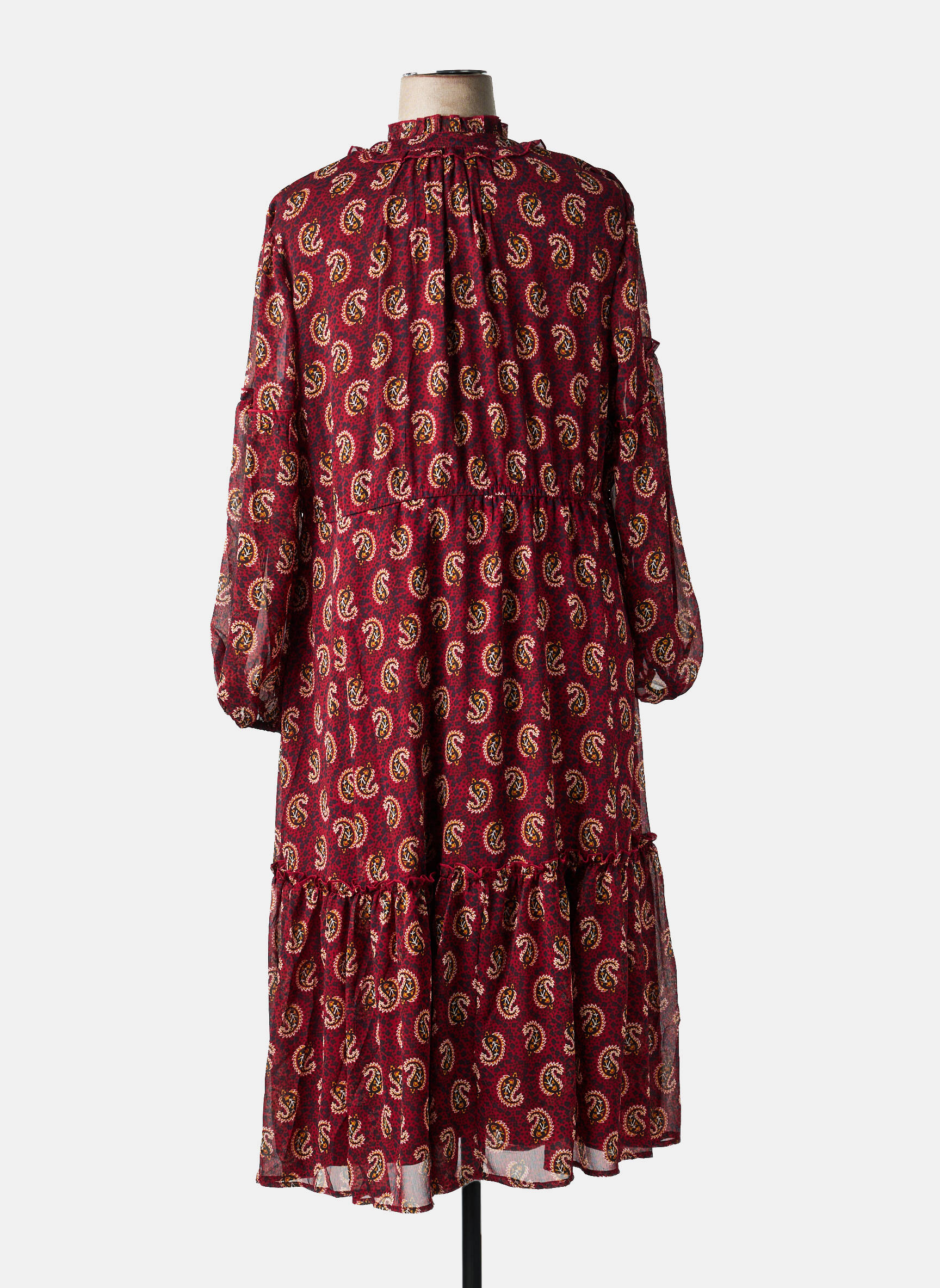 Robe longue manches longues manches longues rouge SHEEGO femme