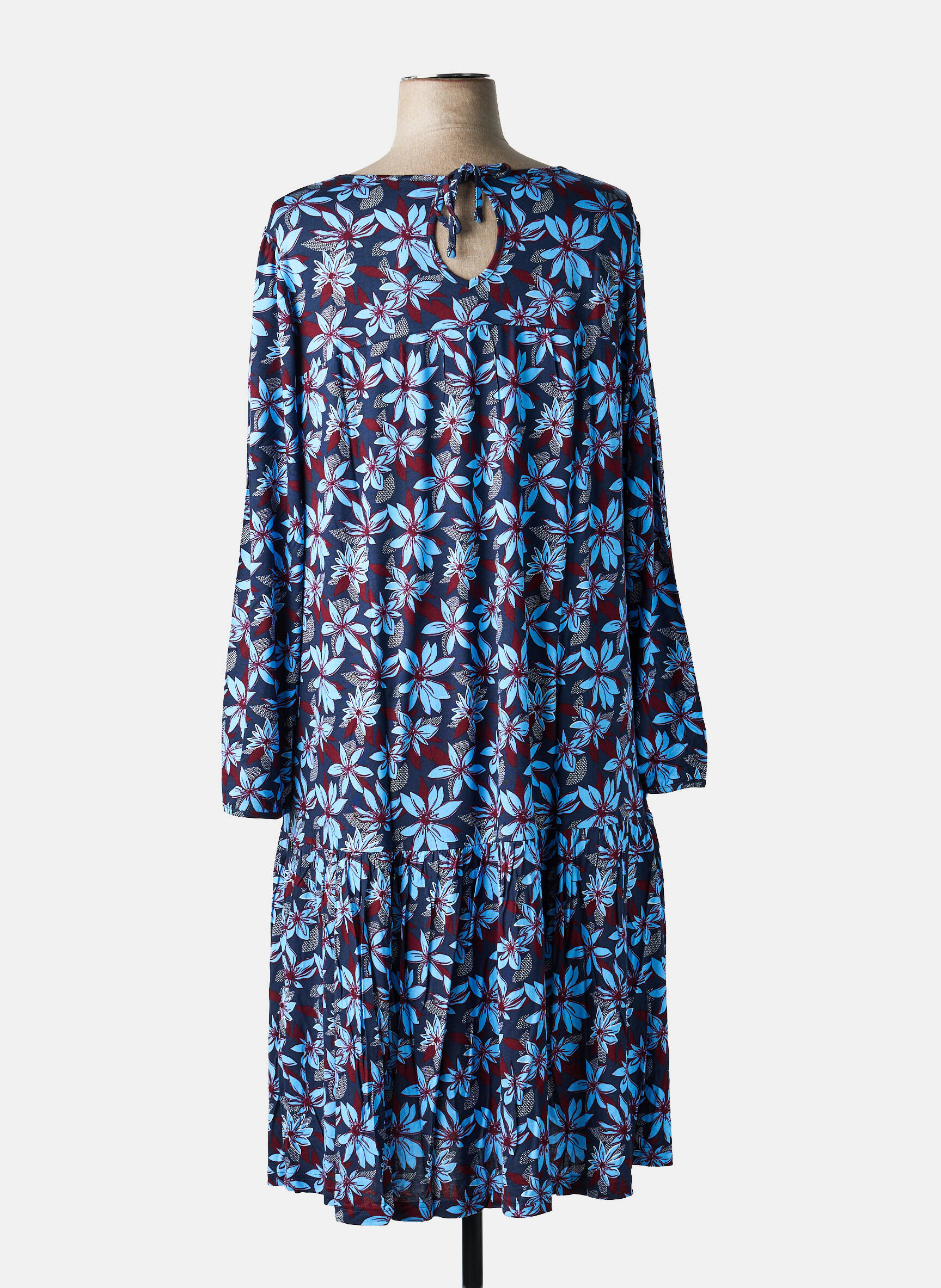 Robe longue manches longues manches longues bleu SHEEGO femme