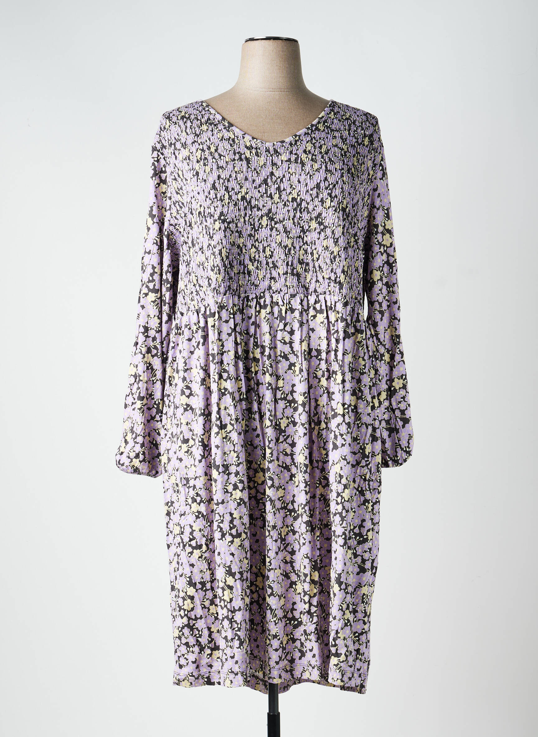 Robe longue manches longues manches longues violet SHEEGO femme