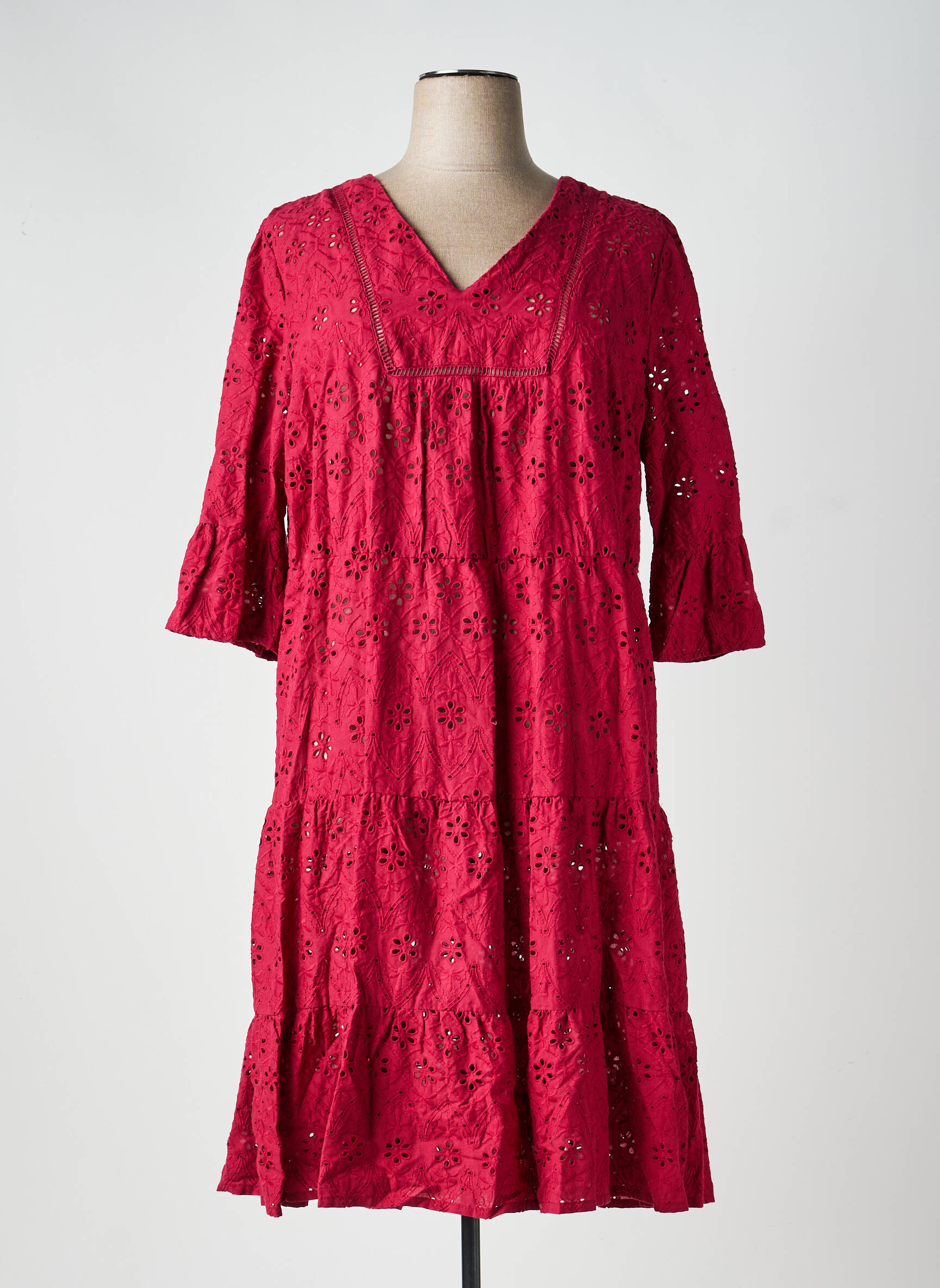 Robe mi-longue manches 3/4 manches 3/4 violet SHEEGO femme