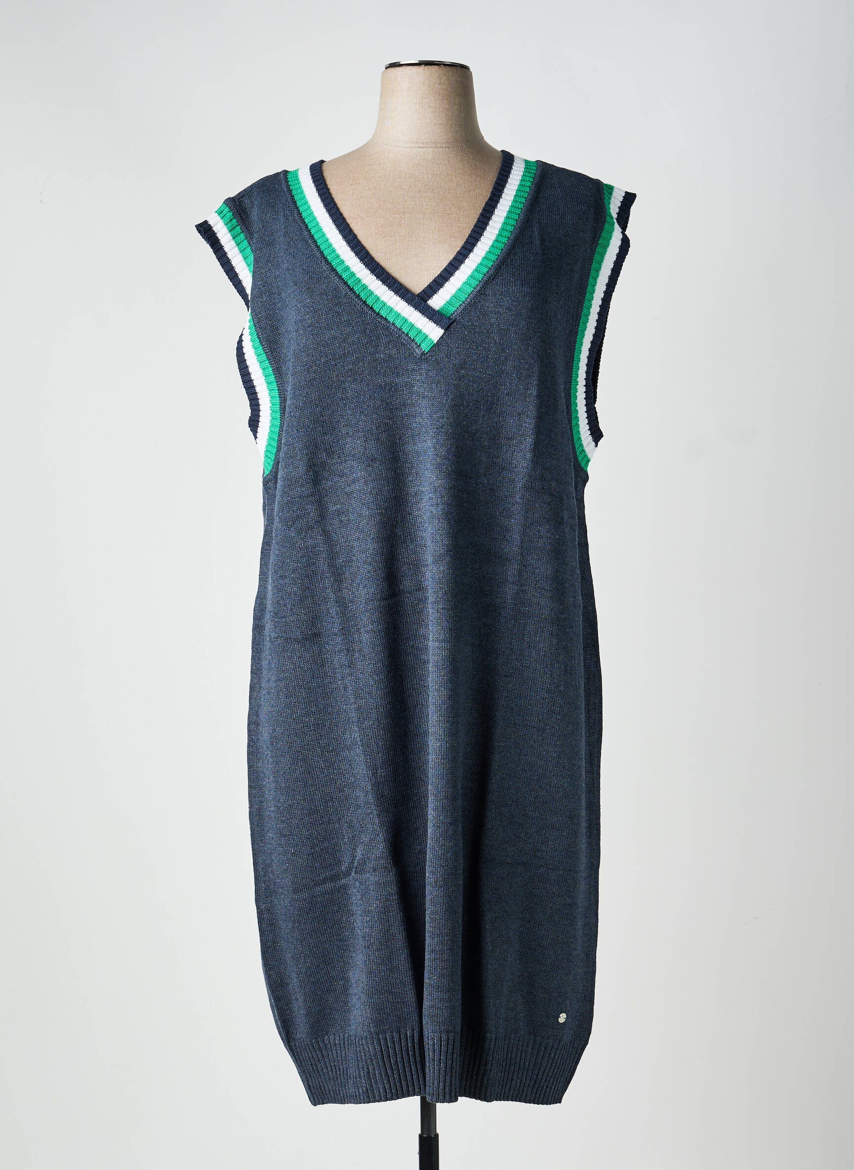 Robe mi-longue sans manche sans manche gris SHEEGO femme