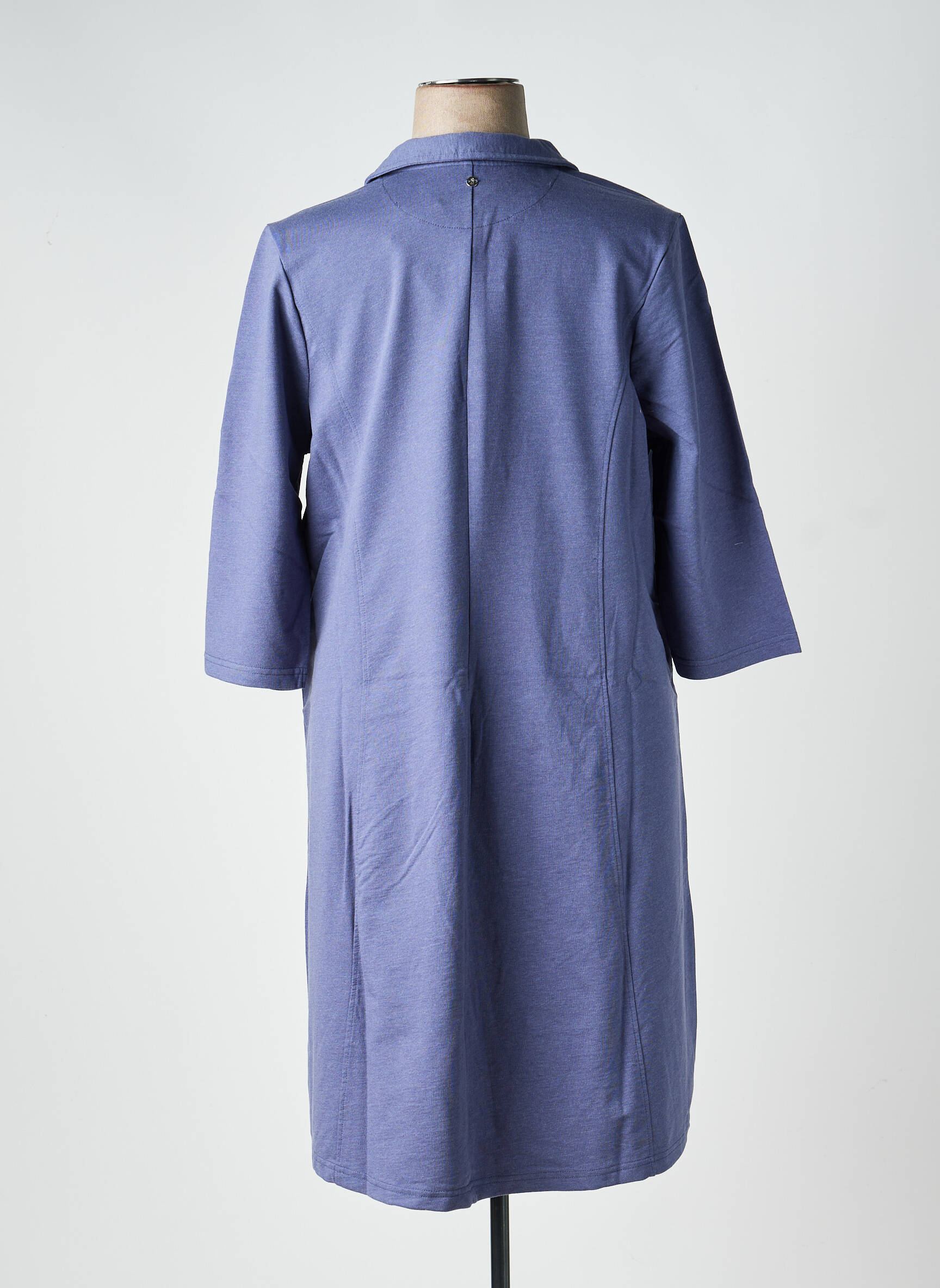 Robe mi-longue manches longues manches longues bleu SHEEGO femme
