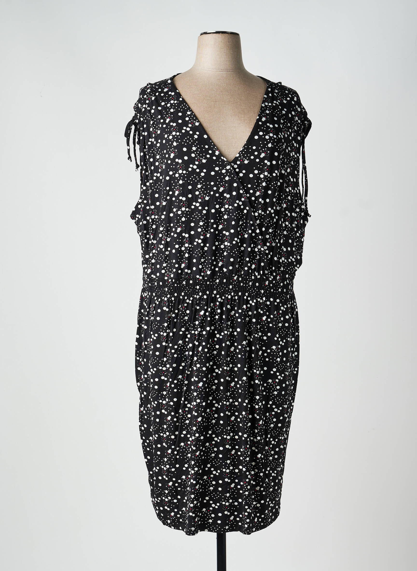 Robe mi-longue manches courtes manches courtes noir SHEEGO femme