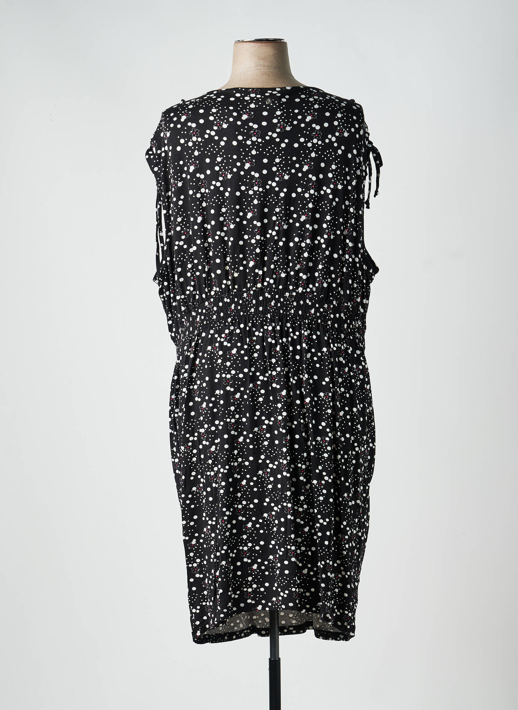 Robe mi-longue manches courtes manches courtes noir SHEEGO femme