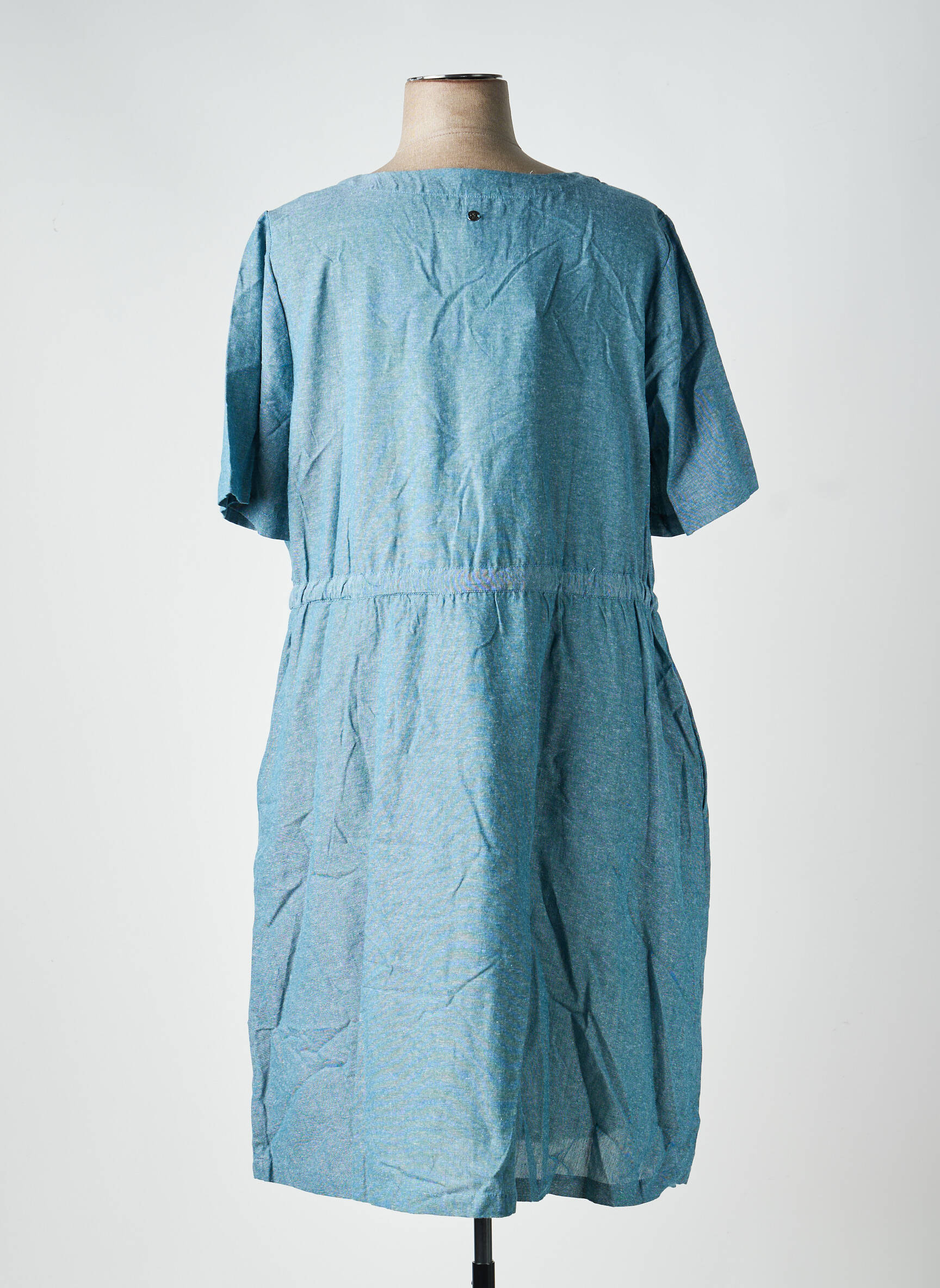 Robe mi-longue manches courtes manches courtes bleu SHEEGO femme