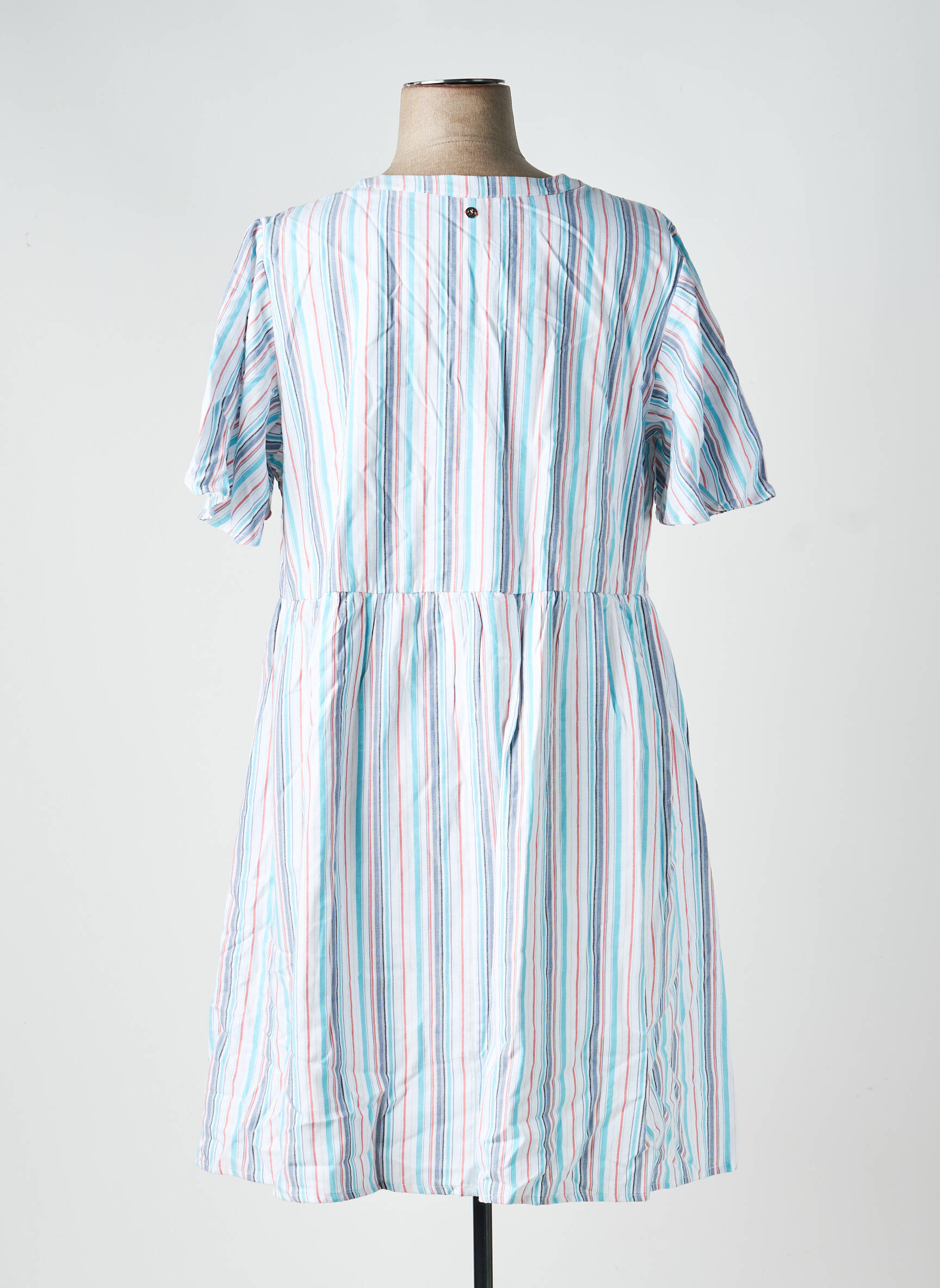 Robe mi-longue manches courtes manches courtes blanc SHEEGO femme