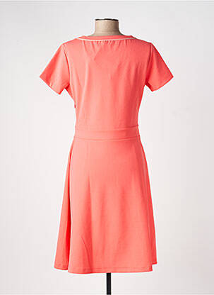 Robe mi-longue tissage crêpe manches courtes rose LE PETIT BAIGNEUR femme