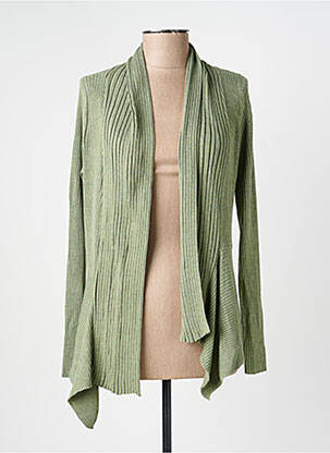 Gilet manches longues col châle vert ESPRIT femme