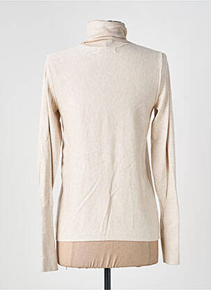 Pull col roulé tissage chiné manches longues beige RESERVED femme