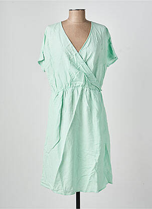 Robe mi-longue manches courtes manches courtes vert SHEEGO femme