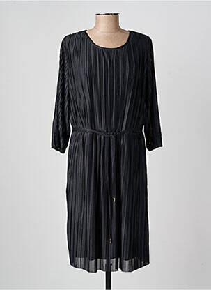 Robe mi-longue coupe fluide manches longues noir DAMART femme