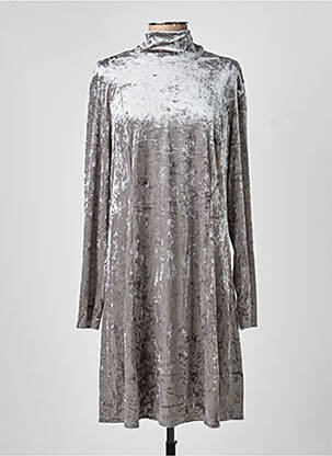 Robe mi-longue coupe fluide manches longues gris SHEEGO femme