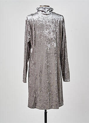 Robe mi-longue coupe fluide manches longues gris SHEEGO femme