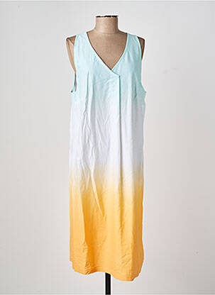 Robe mi-longue coupe fluide sans manche orange SHEEGO femme