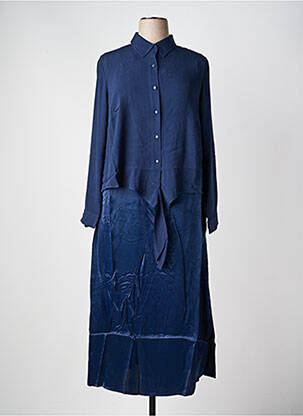 Robe longue manches longues manches longues bleu SHEEGO femme