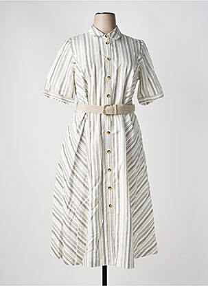 Robe longue manches courtes manches courtes blanc SHEEGO femme