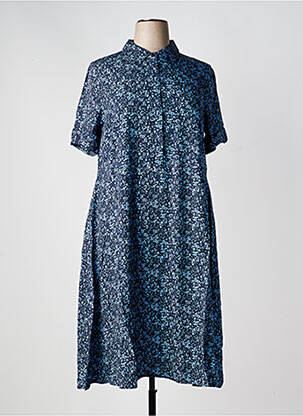 Robe longue imprimé fantaisie manches courtes bleu SHEEGO femme