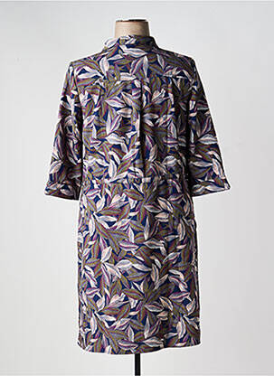 Robe mi-longue coupe fluide manches longues bleu DAMART femme