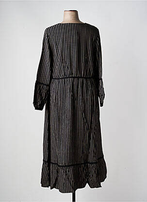 Robe longue manches longues manches longues noir SHEEGO femme