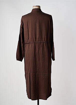 Robe longue manches longues manches longues marron SHEEGO femme