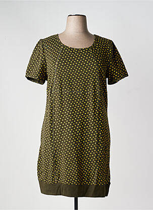 Robe mi-longue manches courtes manches courtes vert SHEEGO femme
